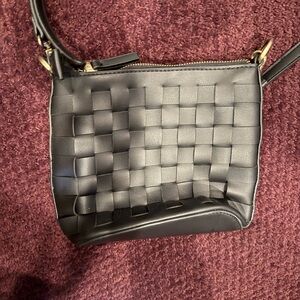 Black Woven Crossbody Bag